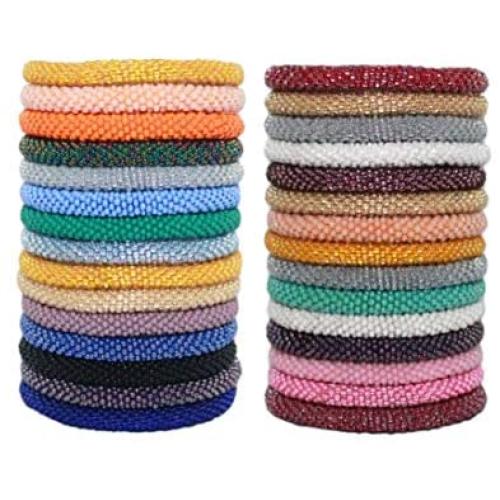 12 Solid Random Mix Bracelets Nepal bracelets Crochet Bracelet (SET OF 12)
