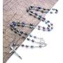 Handmade Wooden Resin Crucifix Rosary Beads Chain Pendant Necklace Colorful Love Heart Catholic Cross Virgin Mary Jesus Necklace for Women Girl Men Boy Religious Lord Praying Jewelry Gift
