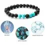 2 Packs Adjustable Beaded Turquoise Lava Stone String Bracelets-Fashion Bohemian Jewelry Multilayer Charm Bracelet for Women Men Girls Couples - Meditation, Relax, Healing, Aromatherapy