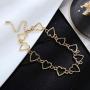 Konpicca 18K Real Gold Plated Chain Choker Necklace Hollow Tiny Butterfly Lucky Heart Link Necklace Minimalist Punk Clavicle Jewelry for Women