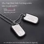 U7 Men Women Custom ID Tag,Stainless Steel Medical Identification Necklace Bead Chain 23 Inch, Silicone Silencer, Military Dog Tag Customized with Text or Image, Gift Packed