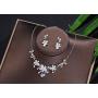 S SNUOY Bridal Tiara Set Rhinestone Crown Necklace and Earring Wedding Jewelry Set for Prom Party