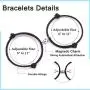 YELUWA 2PCS Magnetic Rope Bracelets for Men Women, Boyfriend Girlfriend Couple Mutual Attraction Bracelet, Friendship Best Friend Sister BFF Gift, Handmade Daughter to Mom Gift for Mothers Day, Black