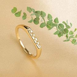 YeGieonr Handmade Flower Signet Ring -Minimalistic Statement Ring with Botanical Engraved- Delicate Personalized Jewelry Gift for Women/Girls