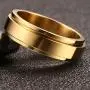 TULIP LY Stainless Steel Spinner Rings Refined Style Unisex Ring Cool Simple Wedding Band Ring 6mm Mens Jewelry Gold Silver TULIP LY Stainless Steel Spinner Rings Refined Style Unisex Ring Cool Simple Wedding Band Ring 6mm Mens Jewelry Gold Silver