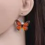 NEWEI Acrylic Flying Butterfly Dangle Earrings Big Long Drop Hook Insect Jewelry For Women Girl Gift Charm