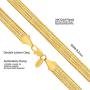Lifetime Jewelry 9mm Flexible Herringbone Chain Necklace 24k Real Gold Plated