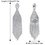 BriLove Womens Wedding Bridal CZ Crystal Beaded Tassel Fringe Chandelier Dangle Earrings