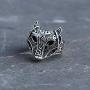 Viking Mask Wolf Necklaces Wolf Face Mask Animals Pendant Wax Rope Waterproof Strand Cable Coyote Wolves Ring Adjustable for Men Women Wolf Head Charm Nordic Jewelry Set