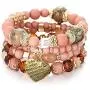 DINGFASHION Beaded Bracelets Stackable Bracelets Bohemian Stretch Strand Bangles 4 Strings Bracelet Set, Heart Charm Starfish Charm DINGFASHION Beaded Bracelets Stackable Bracelets Bohemian Stretch Strand Bangles 4 Strings Bracelet Set, Heart Charm Starfish Charm