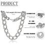 LecAit Cuban Link Chain for Men,Mens 182420MM Iced Out Hip Hop Silver Tone CZ Miami Cuban Link Chain Choker Necklace for Women