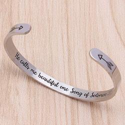 Christian Gifts for Women Inspirational Religious Bracelets for Women Her Girls Cuff Bangle Mens Bracelets Bible Verse Mantra Quotes Engraved Jewelry