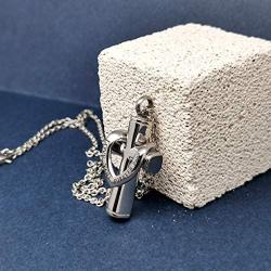 YSAHan I Love You Forever Cross Urn Necklace Ashes Stainless Steel Cremation Keepsake Jewelry for Dad Mom Son Papa Nana