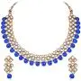 Aheli Wedding Wear Indian Kundan Maang Tikka Earrings Necklace Set Bollywood Ethnic Traditional Jewelry for Women (Royal Blue) Aheli Wedding Wear Indian Kundan Maang Tikka Earrings Necklace Set Bollywood Ethnic Traditional Jewelry for Women (Royal Blue)
