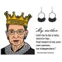 Al&Tiffy RBG Dissent Collar Earrings for Women and Girls,small silver Dangle Drop Earrings with Charms for Fans of RBG,Unique hypoallergenic ruth bader ginsburgDangling Gifts and Jewelry(Silver)