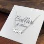 Ballari Womens Delicate Love Pendant Necklace, Silver Stainless Steel Love Word Necklace for Women, Simple Silver Love Choker Chain