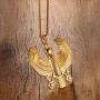 Mgutillart Hip Hop Plated 18K Gold Stainless Steel Egyptian Horus Eagle Pendant Necklace