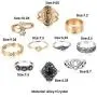 PANTIDE 67Pcs Vintage Knuckle Rings Set Stackable Finger Rings Midi Rings for Women Bohemian Hollow Carved Flowers Gold&Silver Rings Crystal Joint Rings with Storage Bag