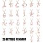 JUSZXY Letter Initial Necklaces for Women, 14K Rose Gold Plated Cubic Zirconia Letter Pendant Script Name Monogram Necklace, Delicate Initial Necklace for Mom Mothers Day