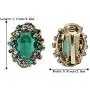 BriLove Womens Victorian Style Crystal Floral Cameo Inspired Oval Clip-On Earrings BriLove Womens Victorian Style Crystal Floral Cameo Inspired Oval Clip-On Earrings
