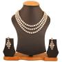 Touchstone ''Contemporary Kundan Collection Indian Bollywood tthree Layer Square Kundan Look Jewelry Necklace Set in Antique Gold Tone for Women