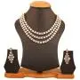 Touchstone ''Contemporary Kundan Collection Indian Bollywood tthree Layer Square Kundan Look Jewelry Necklace Set in Antique Gold Tone for Women