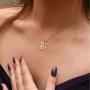 IEFSHINY Old English Initial Necklace for Women, Dainty Gothic Letter Necklace Old English Jewelry 14k Gold Plated Tiny Letter Necklace Initial Necklace Gifts for Women