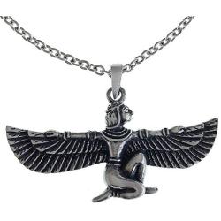 ISIS Egyptian Goddess of the Moon Life Healing Magic Pagan Paganism Wicca Wiccan Celtic Silver pewter Unisex Mens Pendant Necklace Protection Amulet Wealth Money Lucky Charm Safe Travel Talisman