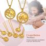 FindChic Horoscope Necklaces for Women Men Zodiac Sign Disc Pendant Coin Necklaces Stainless Steel/18K Gold Plated Two Tone Jewelry Personalized Birthday Gift