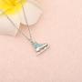 FUSTMW Skater Necklace Ice Skate Necklace White Enameled Figure Skating Pendant Team Sport Skater Jewelry Skate Lover Gift
