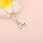 FUSTMW Skater Necklace Ice Skate Necklace White Enameled Figure Skating Pendant Team Sport Skater Jewelry Skate Lover Gift
