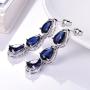 GULICX White Gold Plated Tear Drop AAA Cubic Zirconia Women Bracelet Earrings Necklace Jewelry Set
