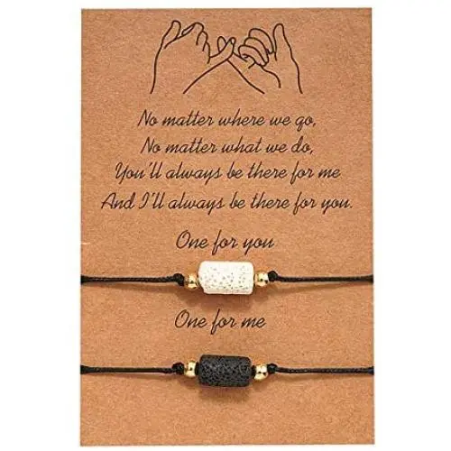XUN Zhe 2Pcs Volcanic Rock Stone Couples Bracelet,Pinky Promise Forever Best Friend Bead Bracelet Aromatherapy Essential Oil Diffuser Healing Lava Bracelet XUN Zhe 2Pcs Volcanic Rock Stone Couples Bracelet,Pinky Promise Forever Best Friend Bead Bracelet Aromatherapy Essential Oil Diffuser Healing Lava Bracelet