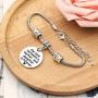 KENYG The Love Between A Mother and Daughter is Forever Round Shape Pendant Snake Bracelet Bangle for Mother
