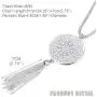 FUNRUN JEWELRY 2PCS Long Pendant Necklaces for Woman Knot Disk Circle Tassel Y Necklaces Set