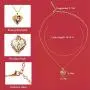 DYD Heart Necklace, Gold Plated Cubic Zirconia Dainty Necklace for Women and Girl Birthday for Mom/Wife/Sister/Best Friend with Dainty Jewelry Box