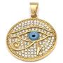 GUNGNEER Iced Out Eye of Horus Egypt Protection Pendant Stainless Steel Necklace Ancient Egyptian Jewelry Talisman