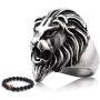 Gungneer Lion Head Ring Stainless Steel King Hip Hop Biker Accessory Mens Protection Strength Jewelry