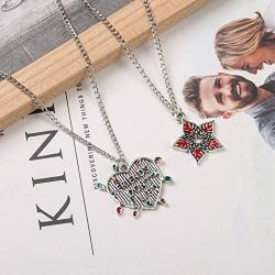 Botrinal 2PCS Stranger Things Necklaces Movie Fan Horror Show Inspired Christmas Halloween Cosplay Necklace Jewelry for Girls Accessories