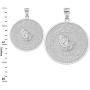 Solid 925 Sterling Silver Bible Verse Serenity and Lords Prayer Medal Pendant