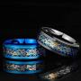 Vintage Chinese Stainless Steel Blue Dragon Ring