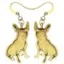 WEVENI Alloy Antique Gold Silver Plated French Bulldog Earrings Dangle Drop Pet Dog Jewelry for Girls Women Ladies Gift