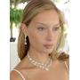 Mariell Silver 2 Row Rhinestone Crystal Necklace and Earrings Set - Prom, Brides and Bridesmaids Jewelry