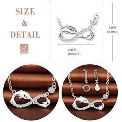 Unendlich U Solid 925 Silver Jewelry Dolphin Infinity Symbol Earrings Bracelet Necklace