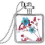 YAZILIND Platinum Plated DIY Dried Flower Square Lockets Pendant Necklace Birthday Gift