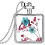 YAZILIND Platinum Plated DIY Dried Flower Square Lockets Pendant Necklace Birthday Gift