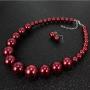 HaHaGirl Faux Pearl Strands Costume Jewelry for Women Include Necklace and Earrings Set