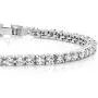 Gem Stone King 10.00 Ctw Round Cubic Zirconia CZ Rhodium Plated Brass Tennis Bracelet 7 Inch with 6MM Studs Set