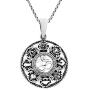 AeraVida Mystic Om or Aum with The Eight Auspicious .925 Sterling Silver Pendant Necklace