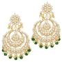 Aheli Bollywood Ethnic Chandbali Style Earrings Maang Tikka Set Traditional Fashion Jewelry for Women